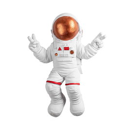 Wallity Peace Sign Astronaut - 3 Blanco y Bronce